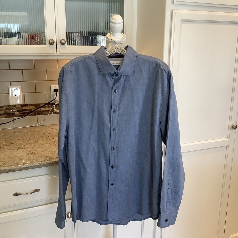 James Campbell Men’s Long Sleeve Shirt Button Up Size XL